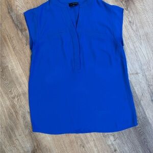 The Limited - Blue Blouse with Mandarin Collar